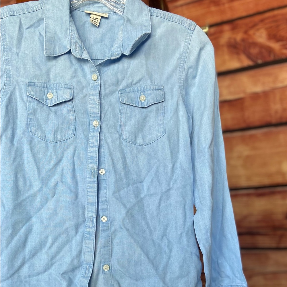 Kids Light Denim Button Up 10/12
